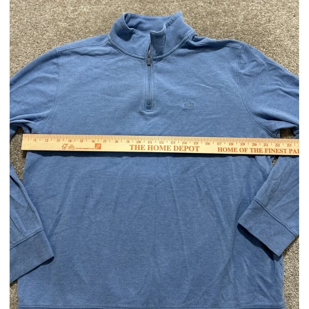 Southern Tide Men's L The Skipjack Quarter Zip Pullover Blue Cotton Blend